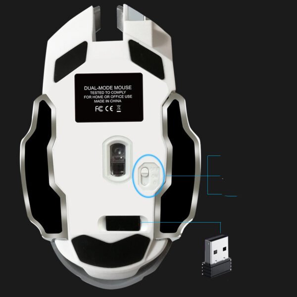 Wireless Gaming Mouse Luminous Mute Rechargeable Wired Office Mouse - Image 2